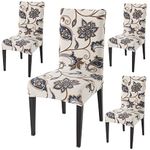 HOKIPO 4 Elastic Dining Chair Cover Protector Seat Slipcovers (Ar-4097-D32*4), Off-White