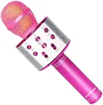 FINYIORE Microphone for Kids Child Microphones Wireless Bluetooth Karaoke Microphone Boys Girls Gift Birthday Thanksgiving Christmas (Purple)