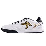 KELME Indoor Soccer Shoes for Men Turf Soccer Shoes Professional Futsal Sneaker Breathable Athletic Football Boots for Indoor TF, White, 8