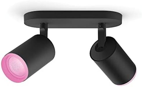 Philips Hue White & Colour Ambiance Fugato Spot 2 Bulbs Black 2 x 350 lm, Dimmable, 16 Million Colours, Controllable via App, Compatible with Amazon Alexa (Echo, Echo Dot)