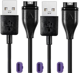 QHBAMD 2 Pack Charger for Garmin Forerunner 255/Active S/vivoactive 4S/Fenix 5X,Compatible with Garmin Instinct Tactical/Venu Sq/EPIX 2,USB A Charging Cable Dock Cord 3.3ft/1M