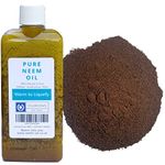 Neem Cake Powder 1kg & 100ml Neem Oil - Set for Organic Garden Care