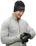 Tempo Reflective Running Headband and Lightweight Touchscreen Running Gloves Gift Set - Black/Reflective (Large)