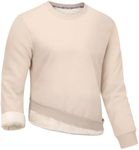Gihuo Men's Crewneck Sweatshirt Winter Warm Sherpa Lined Pullover Fleece Top Heavyweight Loungewear Sweatshirt (LightKhaki-L)