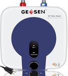 GEESEN 2.5 Gallon Mini Hot Water Heater 1.5KW, Small Under Sink Counter RV TR Endless Trailer Kitchen Compact Point-of-Use, 16” Long 1/2”FIP Stainless Steel Water Hoses 9L