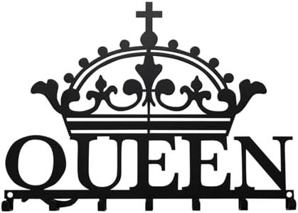African American Expressions – Queen Crown Metal Home Wall Organizers for Keys, Masks, Kitchen Accessories (12" W x 8.75" H x 0.75" D) KH-03