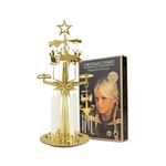 Original Swedish Christmas Chimes, Carousel and 4 Candles – Scandinavian Spinning Festive Chimes for Christmas, Best Memorial Gift Since 1948, Home Decorations - Christmas Brass Gold Color