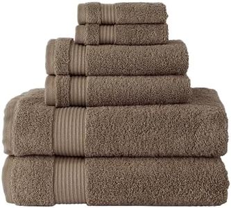 Classic Turkish Towels CTT - Luxury 6 Piece Towel Set, 100% Turkish Cotton, Quick Drying, Highly Absorbent & Comfy, Includes 2 Bath Towels, 2 Hand Towels & 2 Washcloths | (Deep Taupe)