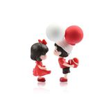 Luckious Brand Cute Car Dashboard Ornaments - Cute Appearance, Small and Fashionable, Lovely Mini Couple Figures for Car Interior Decoration (White Hat Couple+ Balloons)