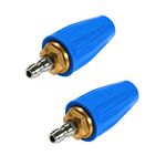 Rotating Turbo Nozzle Universal for Water High Pressure Washers，3600 PSI 250 bar，1/4 Quick Connect Rotating Turbo Pressure Washer Cleaner Gun Nozzle Accessory (2pcs-Blue)