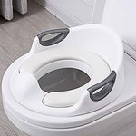 Potty Training Seat, Toddler Potty Seat for Toilet with Soft PU Cushion, Non-Slip and Splash Guard+Safe Handles, Potty Toilet Trainer for Boys and Girls (White)