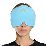 Dadop Migraine Relief Cap Headache Hat, Gel Ice & Cold Therapy Headache Relief Hat, Comfortable & Stretchable Ice Pack Eye Mask for Puffy Eyes, Tension, Sinus & Stress Relief (Blue)