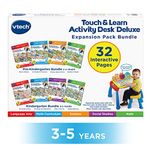 VTech Touch and Learn Activity Desk Deluxe 4-in-1 Preschool Bundle Expansion Pack II for Age 3-5, White