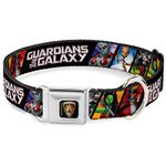 Buckle-Down Seatbelt Buckle Dog Collar - Guardians of The Galaxy 5-Character Pose Blocks - 1" Wide - Fits 11-17" Neck - Medium