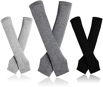 Bellady 3 Pairs Arm Warmers Fingerless Gloves for Women,Grey