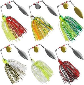 Bass Fishing Lures Spinnerbait Kit, 6/12pcs Spinner Baits Bass Spinnerbait Lures Hard Metal Spinner Bait Topwater Fishing Lure Buzzbait Swimbait Jig Lure Spinner Baits for Bass Fishing Trout Salmon