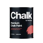 Hemway Lobster Red Chalk Paint 1L Matt Shabby Chic Interior Furniture, Walls, Wood, Wardrobes, Doors, Tables, Chairs, Quick Dry Smooth Chalky Finish (10 Reds & 118 Colours Available)