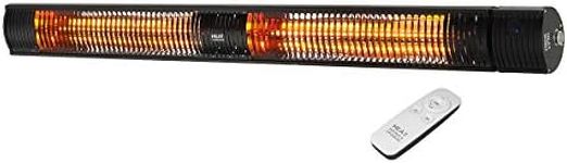 Heat Outdoors Shadow Ultra Low Glare Dual Infrared Patio Heater - 3 kW Stylish Fixed Outdoor Heating Unit with Remote - IPx5 Waterproof Ceiling Wall Mountable Parabolic Reflector Safety Guard