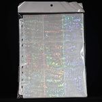 30PCS Holographic Trading Card Sleeve Pages Gemstone Foil Card Sleeves 9 Pockets Fit 3 Ring Ring Plastic Binder Pages (Clear foil Card Pages)