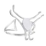 925 Sterling Silver Adjustable Ring Base Mounting 6 Claws Ring Blank Jewelry Finding DIY Gift for Friends(Platina Color)