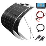 XINPUGUANG 200w Solar Panel Kit Flexible Solar Panel 2pcs 100w 18v Monocrystalline PV Module + 20A Charge Controller for Boat Car Motorhome Home Shed 12v Battery Power Charging (200w)