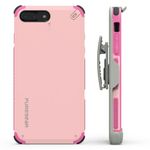 PureGear DualTek HIP Case for iPhone 8 Plus / 7 Plus, Durable Slim Protective Shock absorbing + 360° Swivel Belt Clip Holster + Adjustable Kickstand, Pink/Gray