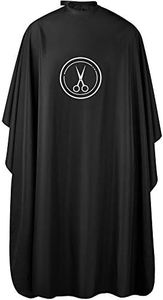 Lilexo Barber Cape - Professional Large Hair Cutting Cape with Snap Closure, 66" x57” Unisex Adults Black Haircut Cape; Salon Cape for Men, Water Resistant Hairdresser Styling Cape, Hair Stylist Gown