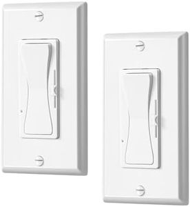 DEWENWILS Dimmer Switch for LED Lights, Dimmer Light Switch, Full Range Dimming, ON/Off Rocker Switch, Single Pole/3-Way LED Dimmer Switch, Incandescent/Tungsten 600W, CFL/LED 150W, ETL Listed, 2Pack