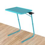 TABLE MAGIC - Pro Extended Work Space Laptop Table Mat Finish Laptop Table Multipurpose Height Adjustable Work Study Tv Tray Table Lap Desk (Pro- Aqua Blue)