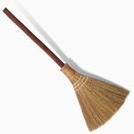 TTS For Home Natural Whisk Sweeping Hand Handle Broom - Vietnam Handmade Straw Soft Broom Design for Home, Kitchen, Grage, Bedroom 12.2" Width, 26.38" Length