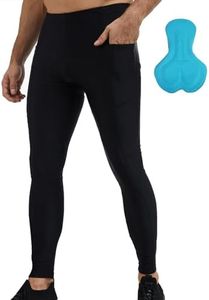 bpbtti Men's Padded Cycling Bike Long Pant Biker Tights Biking Legging Riding Pants with Side Pockets（502,Black,X-Large