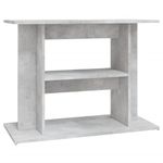 vidaXL Engineered Wood Aquarium Stand - Concrete Grey, 3-Tier Display Stand for Fish Tank, Modish Home Decor with Storage Space