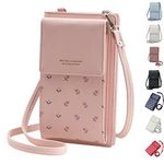 LZSXDWXY Womens Crossbody Phone Bag Leather Coin Cell Phone Wallet Mini Mobile Purse Shoulder with Strap and Card Slots