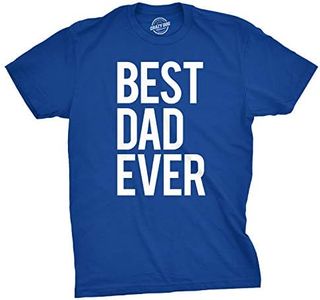 Mens Best Dad Ever T Shirt Funny Tee For Fathers Day Idea For Husband Novelty (Heather Royal) - XL