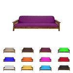 Futon Mattress Cover Solid Color Choose Color and Size Twin Full Queen (Full (6"x54"x75"), Purple)