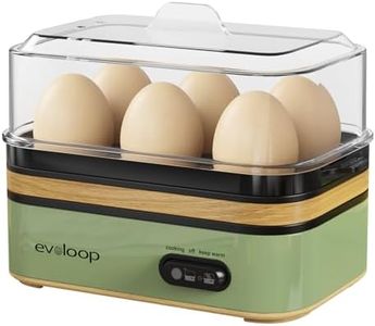 Evoloop Rapid Egg Cooker Electric 6 Eggs Capacity, Soft, Medium, Hard Boiled, Poacher, Omelet Maker Egg Poacher With Auto Shut-Off, BPA Free (Retro Green)