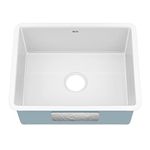 KRAUS Pintura 21-inch Porcelain Enameled Steel Undermount Single Bowl Kitchen Sink in White, KE1US21GWH