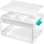 Vtopmart 24 QT Clear Plastic Storage Box with Building Baseplate Lid,2 Pack