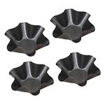 MOVKZACV 4PCS Large Non-Stick Fluted Tortilla Shell Pans Taco Salad Bowl Makers, Non-Stick Carbon Steel 6inch