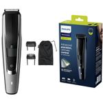 Philips Beard & Stubble Trimmer/Hair Clipper for Men, Series 5000, 40 Length Settings, Self-Sharpening Metal Blades, UK 3-Pin Plug - BT5502/13