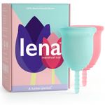 Lena Menstrual Cups - Soft, Reusable Silicone for Light & Heavy Flow, Ideal Alternative to Tampons, Pads, Period Underwear - Period Solution - Regular and Super Capacity 2-Pack - Pink and Turquoise