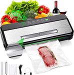 INKBIRD Vacuum Sealer Machine, Automatic Food Vacuum Sealer Machine, Sealing-Time Countdown&Viewable Window,Built-in Cutter&Roll Storage, 5-Modes, LED Indicator,Vacuum Seal Bag*5, Roll*1&Seal Gasket