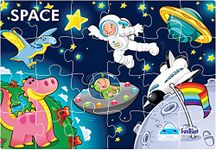 FunBlast Dinosaur Space Theme Jigsaw Puzzle for Kids – 24 Pcs Jigsaw Puzzle for Kids, Boys, Girls (Multicolor)