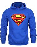 DC Comics Men's Superman Logo Hoodie Large Royal Blue