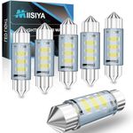 Miisiya 36mm 6418 Led Car Bulbs, 1.42 inches 36mm festoon Led Car Bulbs White light,12V 27smd 3014 Chipset 6461 C5W Bulbs for Interior Car Lights Dome Map Trunk Courtesy Light, (6PCS)