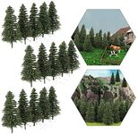 S0805 50PCS Dark Green Pine Model Cedar Trees 2.05inch (52mm) for Model Railroad Scenery Landscape Layout HO N Scale New (2Inch)