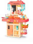 Cable World® Kitchen Playset for Kids, Kitchen Set for Toddler with Gas Sound & Light, Cooking Stove with Steam,Toy Kitchen Accessories with Running Water,Kitchen Toys for Kids Girls Boys (42 Pcs)