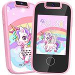 Kids Smart Phone for Girls, Girls Toys Christmas Birthday Unicorn Gifts for 3-8 Year Old Girls, MP3 Music Player with Dual Camera, Kids Phone Learning Toys Presents for Girl Age 3 4 5 6 7 with SD Card