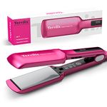 Terviiix Flat Iron Hair Straightener, 2 Inch Widest Ceramic Flat Iron for Hair, Professional Straightening Irons with Adjustable Temp, Fast Styling for Silky Smooth Hair, Dual Voltage, Auto Off, Pink