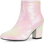 Allegra K Women's Round Toe Sequins